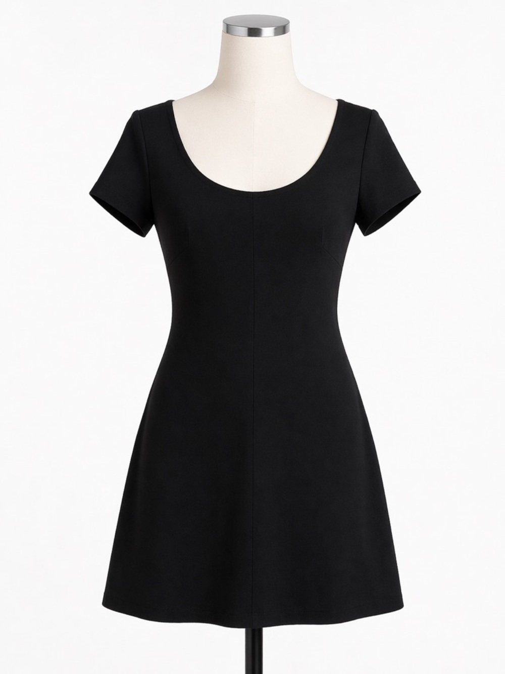 Zara Black Scoop-Neck Mini Dress